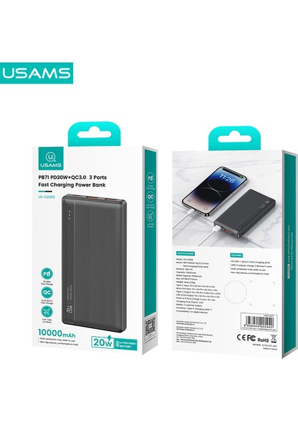 CD203 10000 Mah Powerbank | 20W Pd + Qc3.0 Hızlı Şarj | Type-C & USB Çıkışlı | LED Dijital Ekranlı Taşınabilir Şarj Cihazı fiyatları