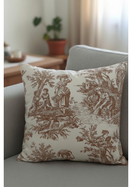 Fransız Köylüler Rustik Dekoratif 4'lü Yastık Kırlent Kılıfı Takımı fiyatları