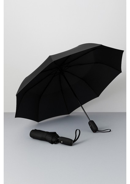 Katlanabilir Otomatik Unisex Siyah Şemsiye, Şık ve Pratik Kullanım