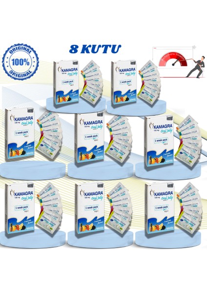 KAMAGRAJEL100MG Jel 8 Kutu 56 Kullanım Paket Orijinal Performans_arttırıcı Geciktirici Takviye Erkek-Kadınlara Özel Uyarıcı 100% Etkili KAMAGRA100MGJEL LIFTA100 KOBRA100 Orijinal Bandrollü