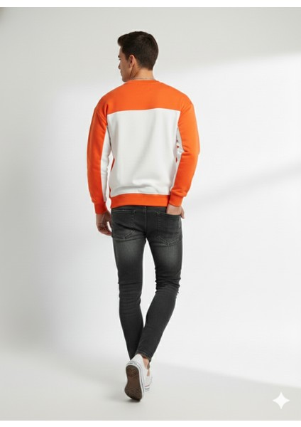 Erkek Bisiklet Yaka Çift Iplikli Baskılı Içi Pamuklu Sweatshirt fırsatları