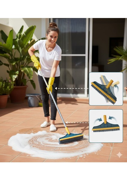 Banyo Temizleme Fırçası Silikon Çekpaslı 110 cm / Fayans Temizleme Çekpası / Sağa Sola Yatan Başlık fırsatları