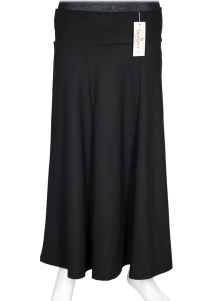 Kadın Laden Korsajlı Çelikli Orta Kalın 6 Parçalı Siyah Etek