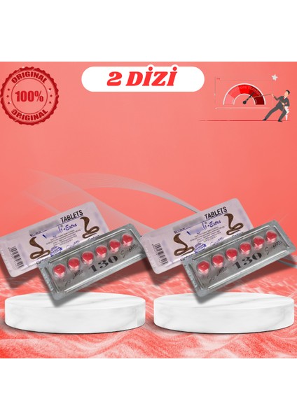 VEGA130KIRMIZI 6'lı C'OBRA_130_MG_HAP 130 Mg 6x2 Dizi(Toplam 12 Tablet Kullanım) COBRA130MG Cobra_hap Kobrahap Kırmızı_kobra Geciktiricili8 Geciktirme8 CIALIS130 Etkili_uzun_süre_kullanım