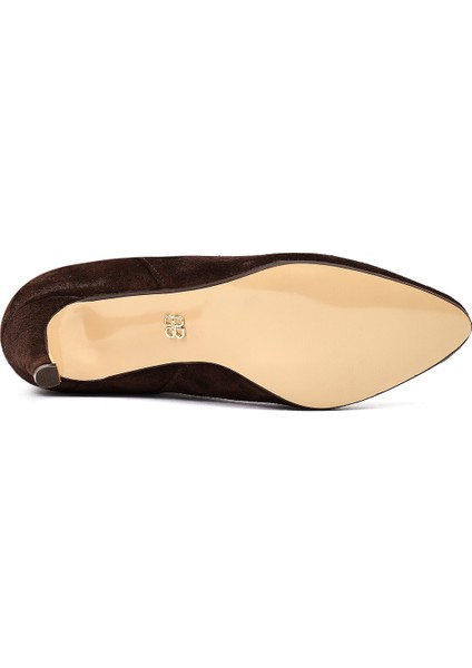 Kadın Kahverengi Ince Topuklu Süet Deri Çizme 25WFD161410