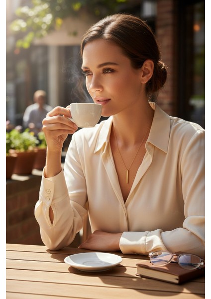 Çubuk Çizgi Plaka 14 Ayar Altın Kolye indirimleri