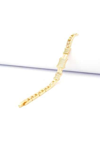 Altın Kaplama Zirkon Taşlı Kare Model Kadın Bileklik BLK-1038