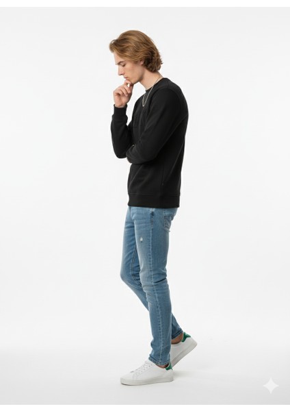 Unısex Bisiklet Yaka Regular Baskılı Içi Pamuklu Sewatshirt fiyatları