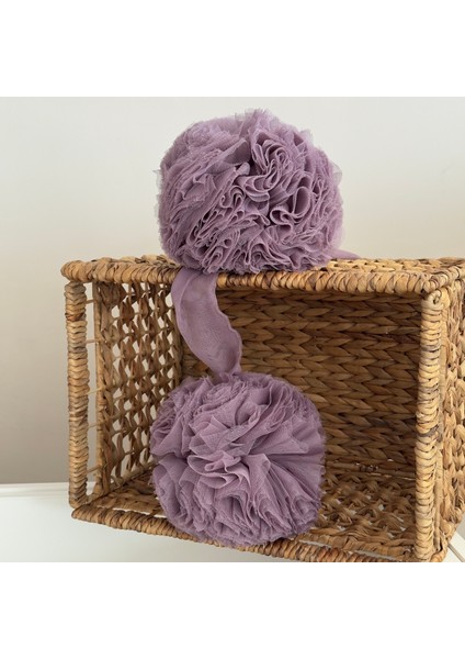 Gece Mavisi Ponpon Aksesuar Cibinlik