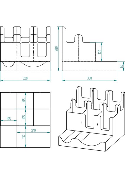 Metal 8 Bölmeli Bardak ve Kapak Standı fırsatları