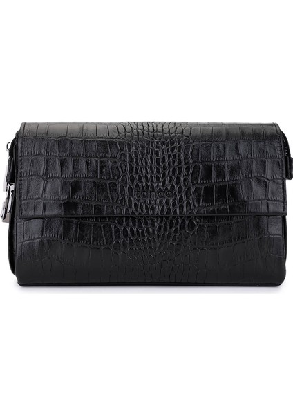 Erkek Hakiki Deri Siyah Kroko El Çantası 147 899 Erk Cnt SK25-26 Sıyah Kroko