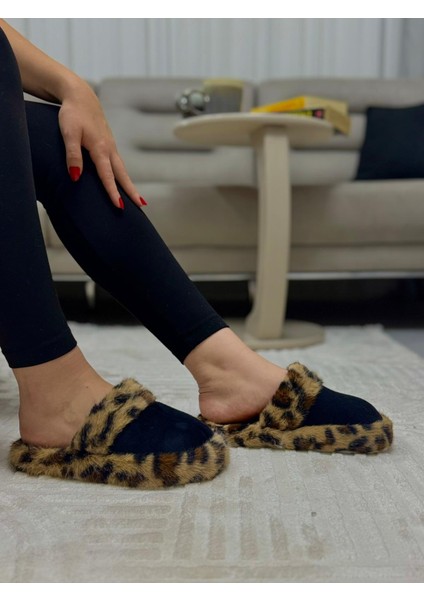 Leopar Model Kışlık Kadın Rahat Ev Terliği (Dar Kalıptır 1 Numara Büyük Tercih Ediniz) fiyatları