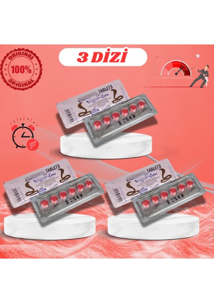 VEGAKIRMIZI130MG_COBRA_130_MG_HAP 130 Mg 6x3 Dizi(Toplam 18 Tablet Kullanım) COB'RA130MG Cobra_hap Kobrahap Kırmızı_kobra Geciktiricili8 Geciktirme8 CIALIS130 Etkili_uzun_süre_kullanım Erkekleriçin