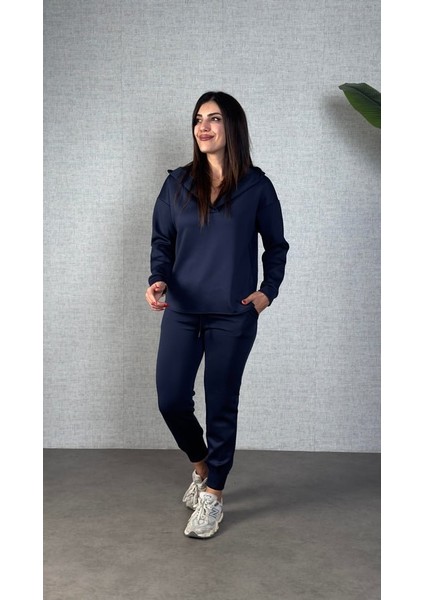Kadın Uzun Kollu Kapüşonlu Ikili Takım