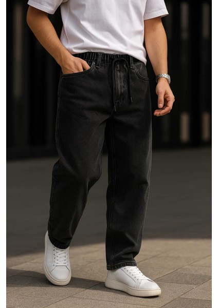 Erkek Günlük Premium Siyah Baggy Pantolon