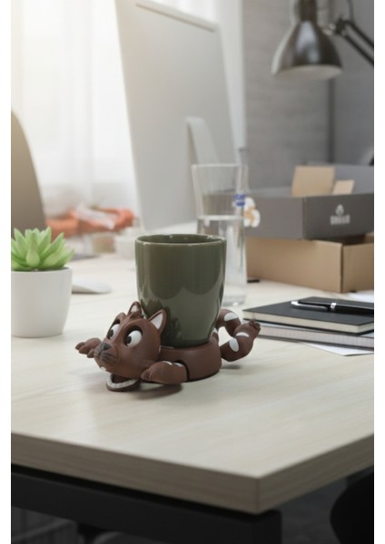 Sevimli Kedi Bardak Altlığı – Hareketli ve Eğlenceli Kupa Altlığı