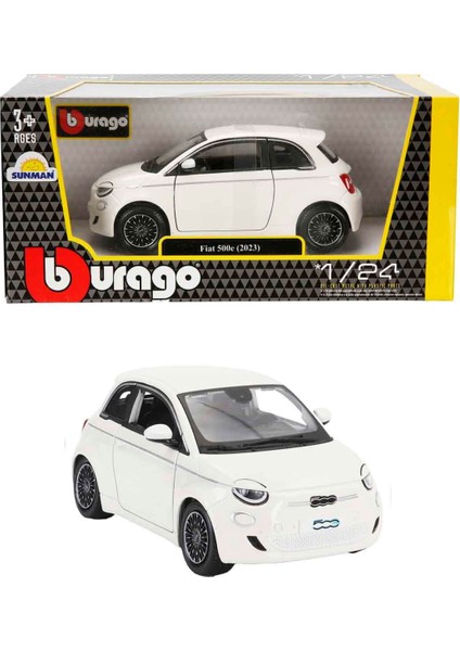 1:24 Fiat 500E 2023 Model Araba – Açılabilir Kapılı, Gerçekçi Mini Model, Koleksiyon Aracı modelleri