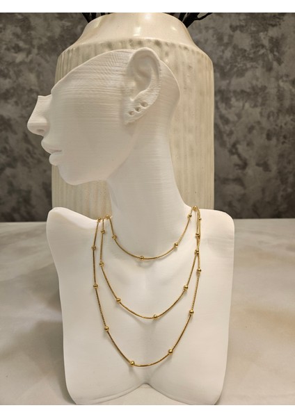 316L Paslanmaz Çelik 3 Sıralı Kolye