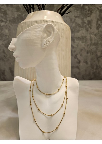 316L Paslanmaz Çelik 3 Sıralı Kolye fiyatları