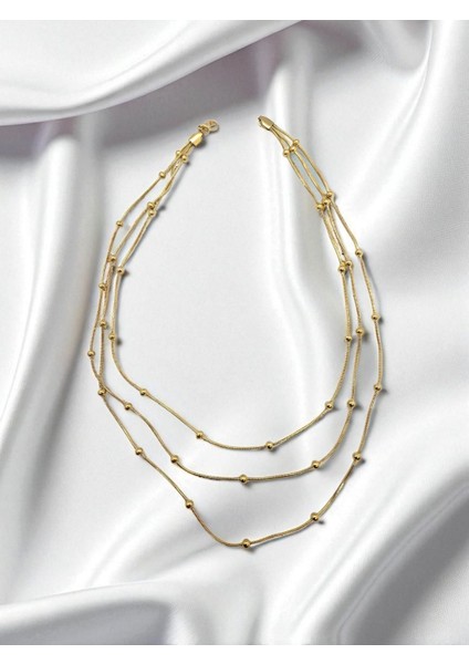 316L Paslanmaz Çelik 3 Sıralı Kolye modelleri