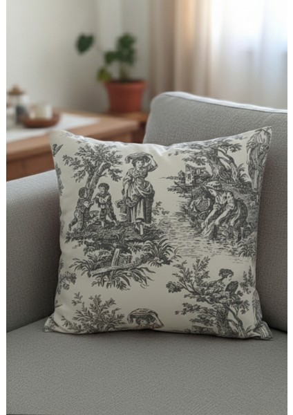 Fransız Köylüler Rustik Dekoratif 4'lü Yastık Kırlent Kılıfı Takımı fiyatları