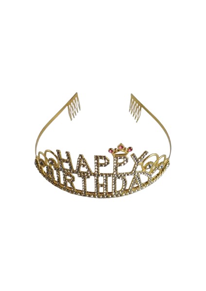 Taç Metal Taşlı Happy Birth.gold Yıldızlı Lüks Üst fiyatları