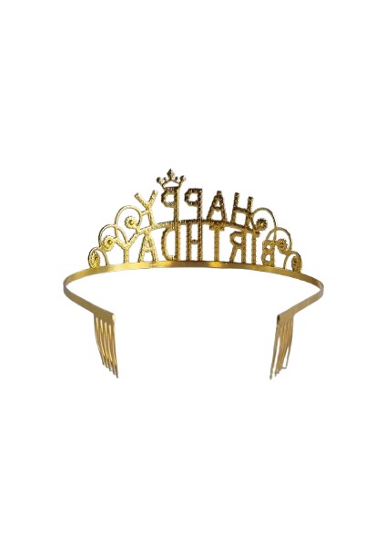 Taç Metal Taşlı Happy Birth.gold Yıldızlı Lüks Üst fırsatları
