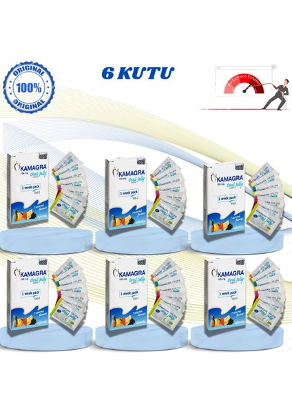 Kamagrajelly 6 Kutu 42'li Paket Orijinal Performans_arttırıcı Geciktirici Takviye Erkek-Kadınlara Özel Uyarıcı 100% Etkili KAMÂGRA-100-MG Jel Orijinal Bandrollü