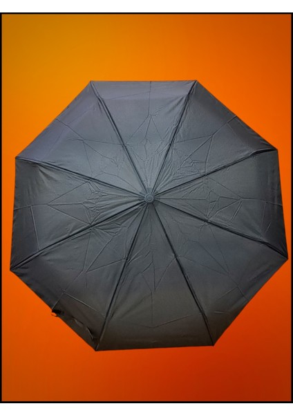 Tam Otomatik 8 Telli Siyah Şemsiye, Dayanıklı ve Şık Tasarım