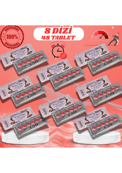 VEGA_130MG 48'li COBRA_130_MG_HAP 130 Mg 6x8 Dizi(Toplam 48 Tablet Kullanım) COB'RA130MG Cobra_hap Kobrahap Kırmızı_kobra Geciktiricili8 Geciktirme8 CIALIS130 Etkili_uzun_süre_kullanım Erkekleriçin