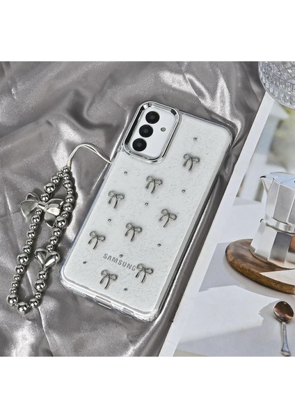 Xiaomi Redmi Note 14 4g Kılıf Kamera Koruyucu Simli Fiyonk Desenli Kabartmalı Şeffaf Slikon Kapak fırsatları