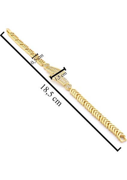 Altın Kaplama Zirkon Taşlı Kadın Bileklik BLK-1040 fırsatları