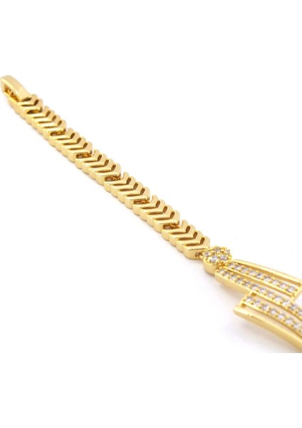 Altın Kaplama Zirkon Taşlı Kadın Bileklik BLK-1040