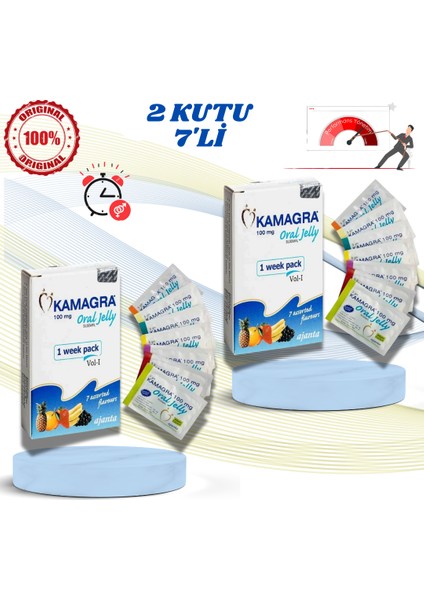 KAMAGRAJEL100MG Jel 2 Kutu 14 Kullanım Paket Orijinal Performans_arttırıcı Geciktirici Takviye Erkek-Kadınlara Özel Uyarıcı 100% Etkili KAMAGRA100MGJEL