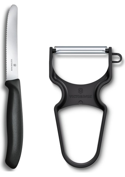 Soyacak ve Sofra Bıçağı Seti, 2 Parça Siyah