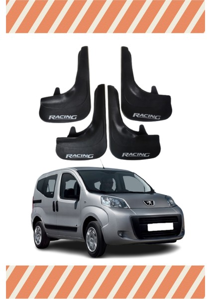 Peugeot Bipper Tepee Racing Yazılı 4'lü Tozluk Çamurluk Paçalık