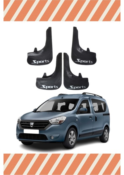 Dacia Dokker Tüm Kasalar Sports Yazılı 4'lü Tozluk Çamurluk Paçalık