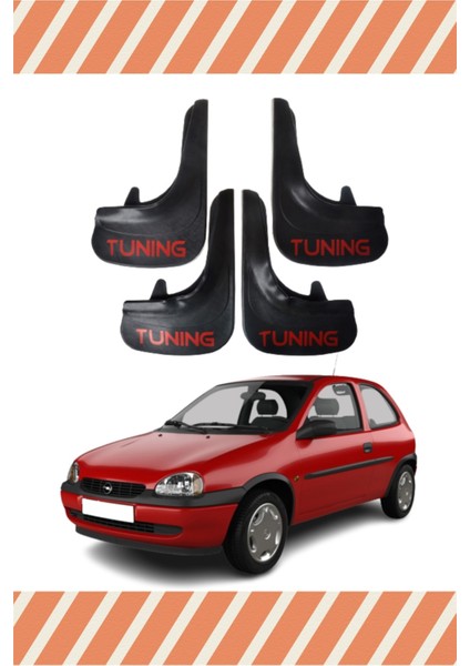 Opel Corsa B 1993-2000 Tunıng Yazılı 4'lü Tozluk Çamurluk Paçalık