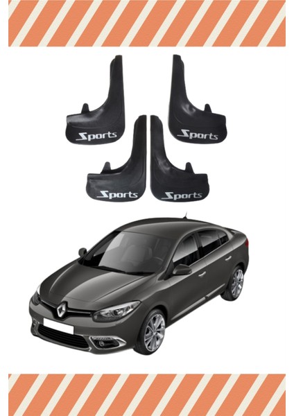 Renault Fluence Tüm Kasalar Sports Yazılı 4'lü Tozluk Çamurluk Paçalık