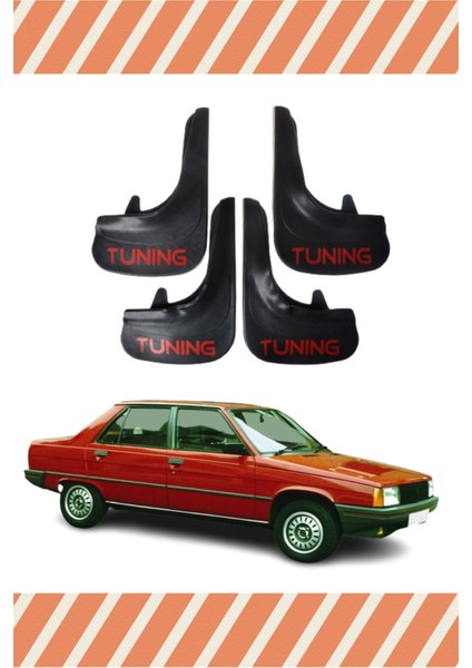 Renault R9 Tunıng Yazılı 4'lü Tozluk Çamurluk Paçalık