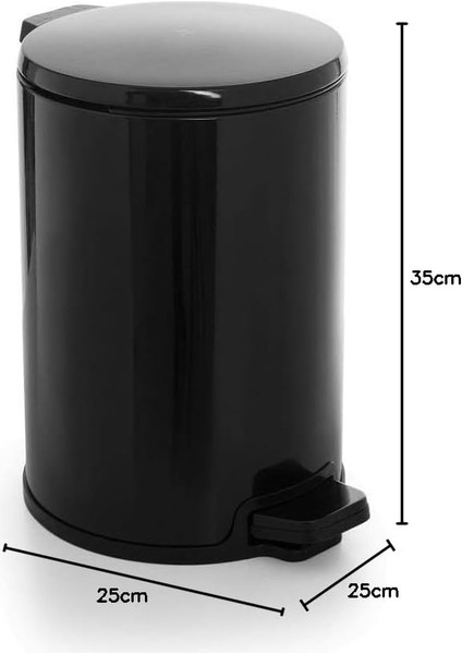 M-E49-30-06 Cigo Pedallı Çöp Kovası 12LT Paslanmaz Iç Kısım Siyah fiyatları