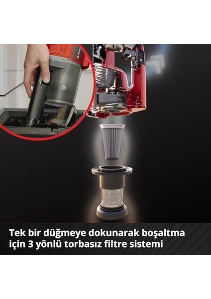 Akülü Dikey Süpürge Te-Sv 18 Li-Solo Power X- (Li-Ion, 18V, Torbasız, Siklon Teknolojisi, Boost Modu, 3’lü Filtre Sistemi) - 2347180 modelleri
