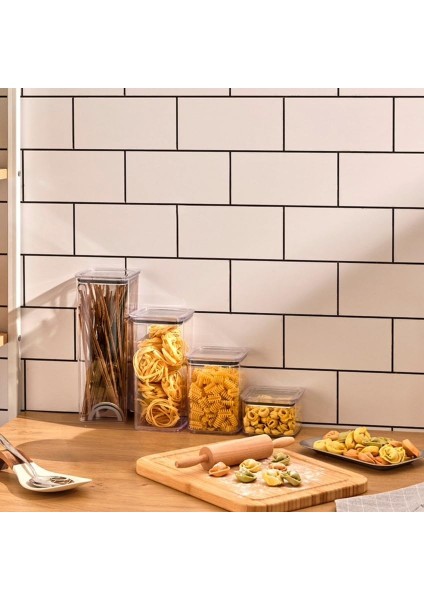 Kare Şeffaf Mika Sızdırmaz Vakumlu Erzak Kabı, Bakliyat ve Kuruyemiş Saklama Kabı, Gıda Tazeliğini Koruyan Dayanıklı Mutfak Aksesuarı (4 Lü Set) fiyatları