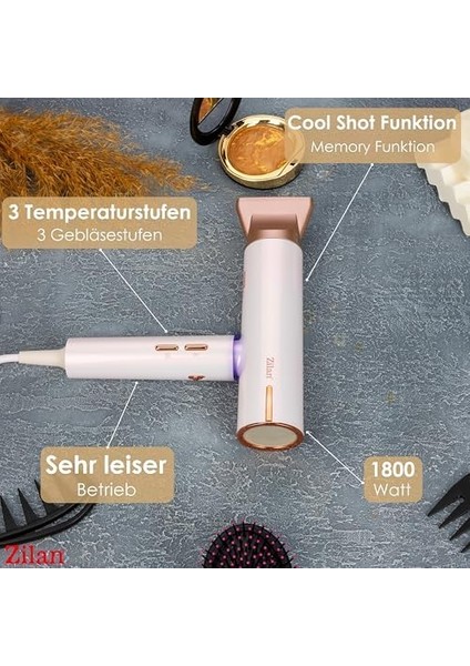 Zilan ZLN9181 Athena Pro Iyonizerli Saç Kurutma Fön Makinesi – 1800W Güç, 3 Isı ve 3 Hız Ayarı, Bldc Motor 110.000 Devir/dakika, Iyon Saç Kurutma, Özel ve Kuaför Için, Iq Teknolojisi modelleri