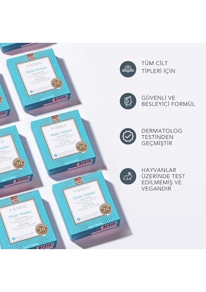 Matte Maniac Advanced Collection 2.0 Ufo Aktif Yüz Maskesi - Nemlendirici - Güzellik ve Kişisel Bakım - Cadı Fındığı ve Kömür - Tüm Cilt Tipleri ve Leke Eğilimli Cilt - Yağlı Cilt - 1 Pakette 6 Adet fiyatları