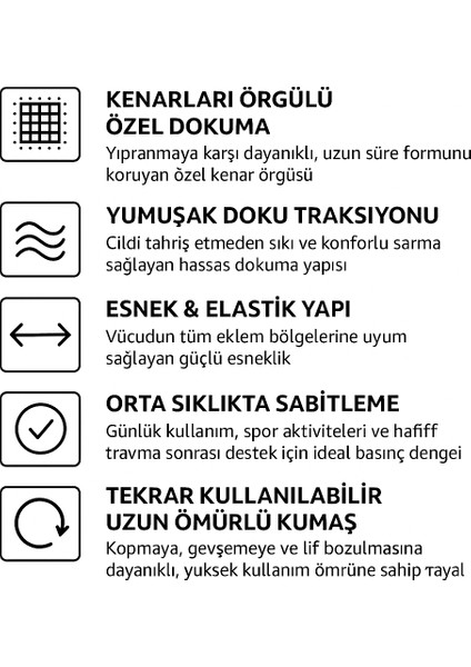 Elastik Bandaj Sargı Bezi 12X120 cm – Örgülü Kenar Özel Dokuma, Esnek Spor Bandajı, Burkulma ve Zedelenme Destek Bandajı modelleri