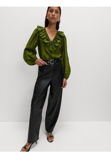 Deri Görünümlü Pantolon modelleri