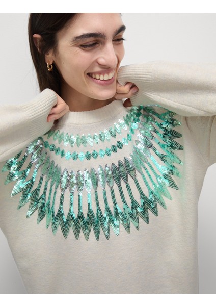 Payetli Rahat Kesim Yılbaşı Kazağı