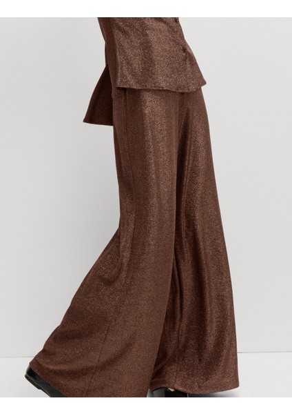 Parıltılı Geniş Paça Pantolon