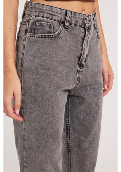 Kadın Slim Fit Dar Kesim Pamuklu Dar Paça Antrasit Jean Pantolon modelleri